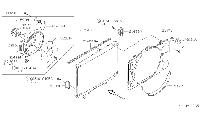 1990 Nissan 300ZX Radiator,Shroud & Inverter Cooling Diagram 6