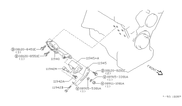 1994 Nissan 300ZX Power Steering Pump Mounting Diagram 2