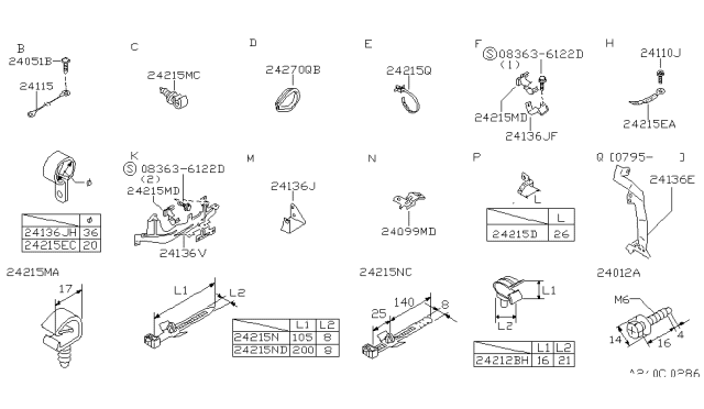 1996 Nissan 300ZX Bracket-Junction Diagram for 24236-31P00