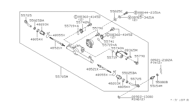 1994 Nissan 300ZX Sensor Assy-Position,Sub Diagram for 55742-19U00