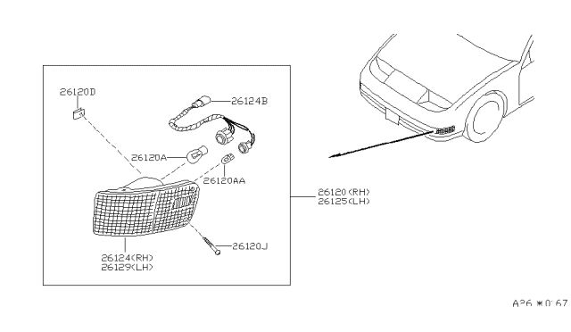 1994 Nissan 300ZX Front Combination Lamp Diagram