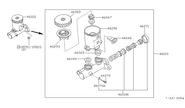 1990 Nissan 300ZX Cylinder Brake Mas Diagram for 46010-30P01