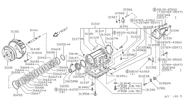 1996 Nissan 300ZX Plate Assembly-Drive Diagram for 31532-41X67