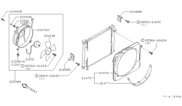 1990 Nissan 300ZX Radiator,Shroud & Inverter Cooling Diagram 8