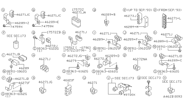 1991 Nissan 300ZX Clamp Diagram for 46289-30P17