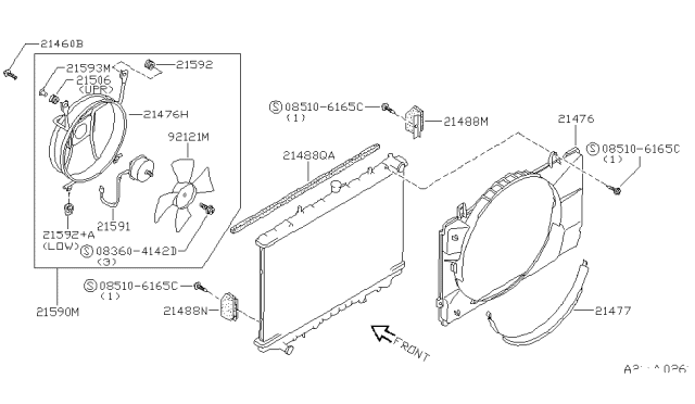 1990 Nissan 300ZX Motor & Fan Assembly Diagram for 21580-30P00