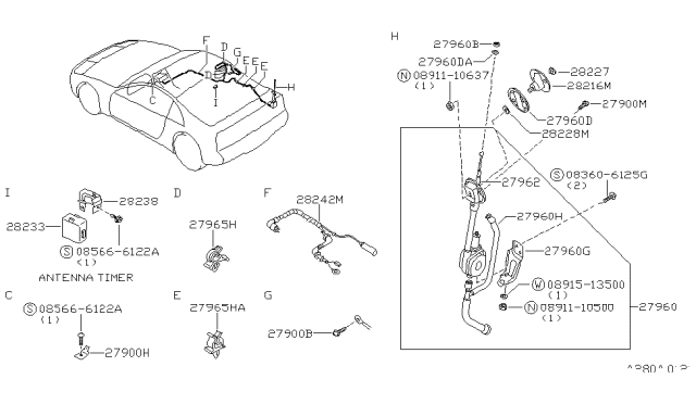 1995 Nissan 300ZX Spacer Diagram for 28221-30P01