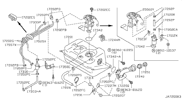 1995 Nissan 300ZX Fuel Tank Diagram 5