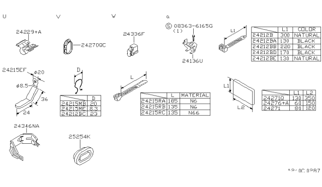 1993 Nissan 300ZX Bracket-Junction Diagram for 24354-30P02