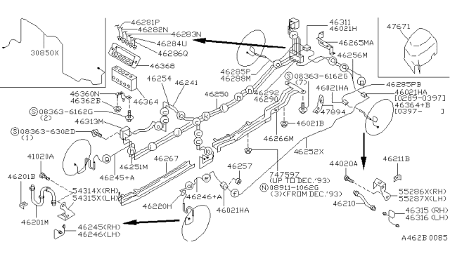 1992 Nissan 300ZX Protector-Brake Tube Diagram for 46266-32P10