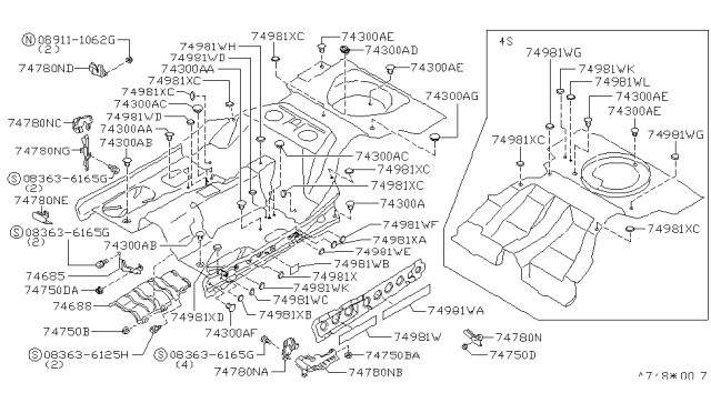 1993 Nissan 300ZX Cover Hole Diagram for 80840-46P01