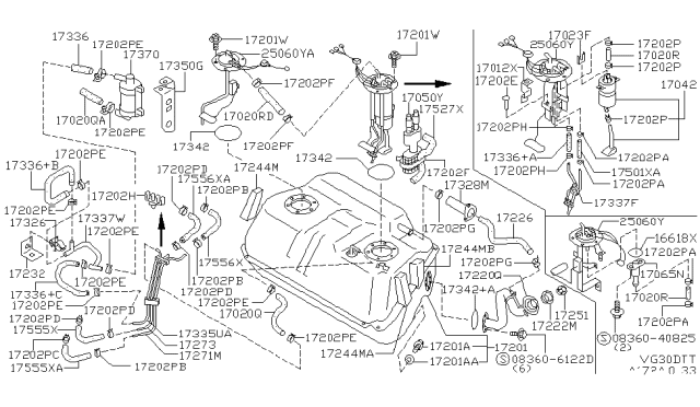 1991 Nissan 300ZX Clamp Diagram for 16439-N4710