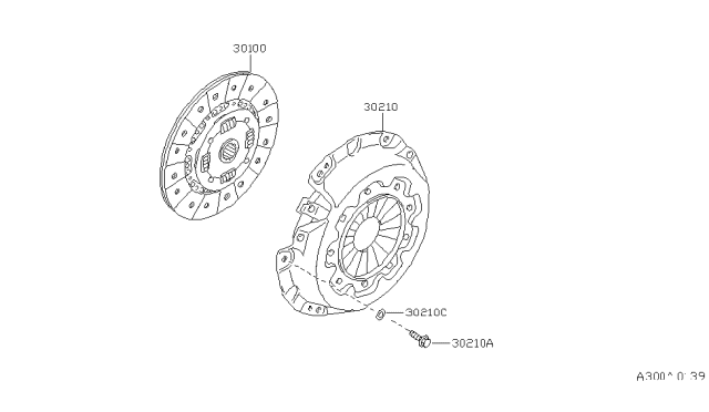 1993 Nissan 300ZX Clutch Cover,Disc & Release Parts Diagram 2