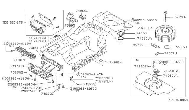 1991 Nissan 300ZX Cover-Front,Under Diagram for 75895-40P10