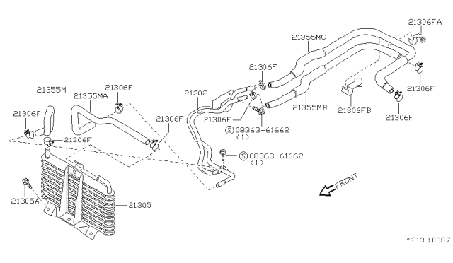 1990 Nissan 300ZX Oil Cooler Diagram