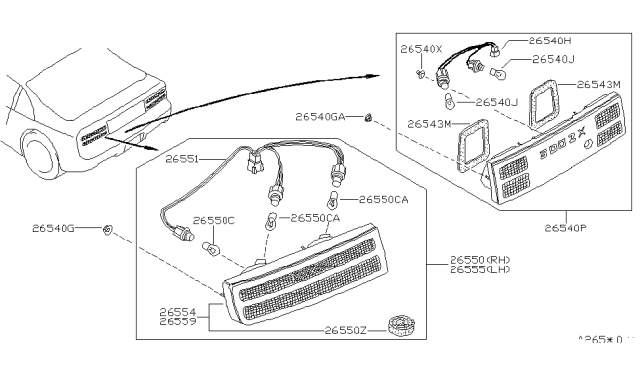 1992 Nissan 300ZX Rear Combination Lamp Diagram