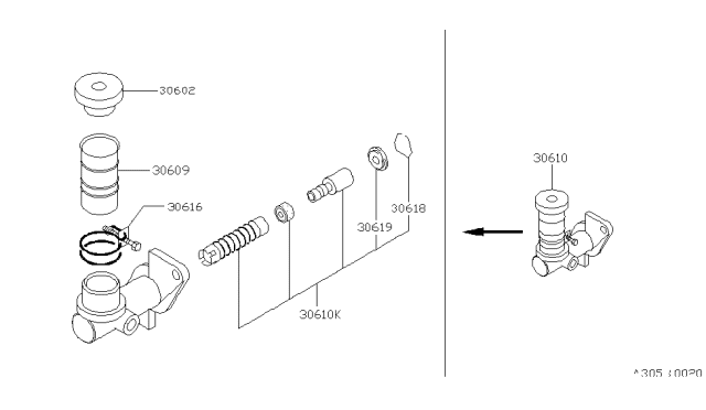 1994 Nissan 300ZX STOPPER Diagram for 30638-T8000