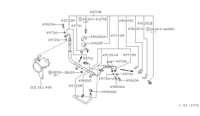 1996 Nissan 300ZX Power Steering Piping Diagram 4