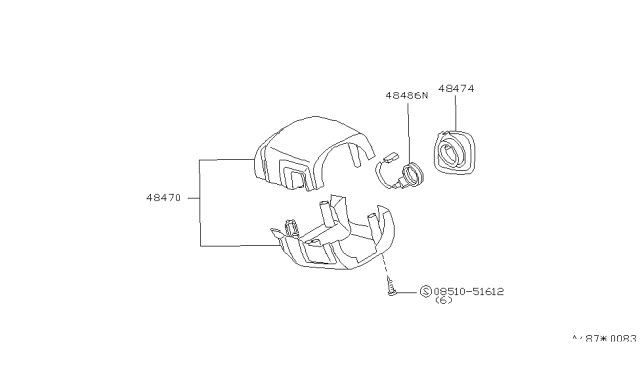 1996 Nissan 300ZX Lamp Assembly Diagram for 48476-30P00