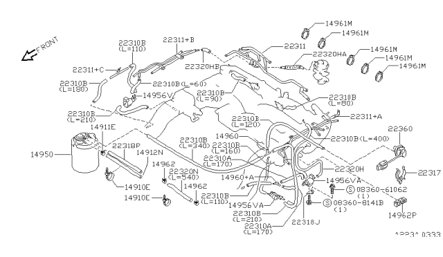 1995 Nissan 300ZX Engine Control Vacuum Piping Diagram 5