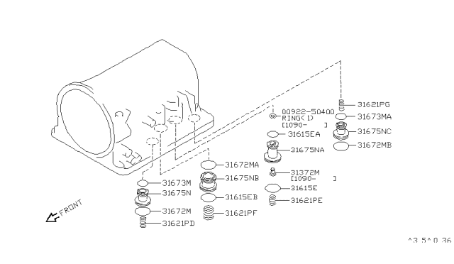 1991 Nissan 300ZX Clutch & Band Servo Diagram 1