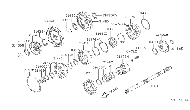 1996 Nissan 300ZX Governor,Power Train & Planetary Gear Diagram 1