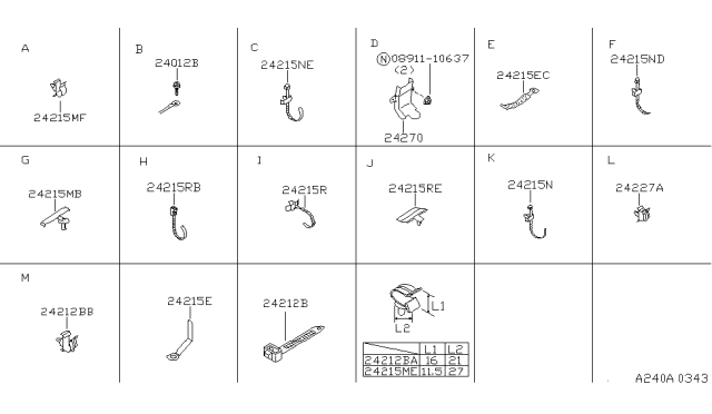 1991 Nissan 300ZX Protector-Harness Diagram for 24270-30P03