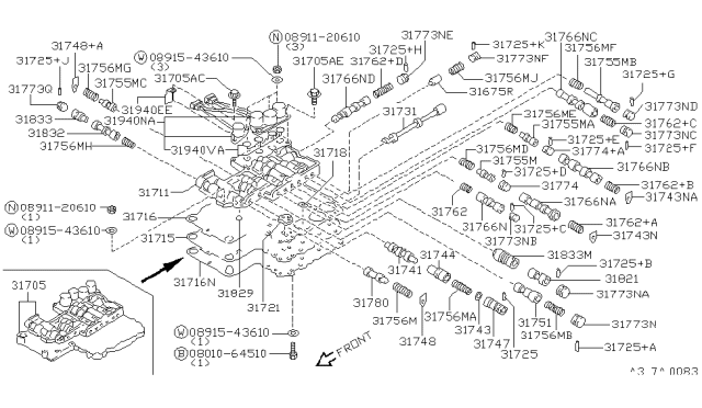 1994 Nissan 300ZX Control Valve (ATM) Diagram 3