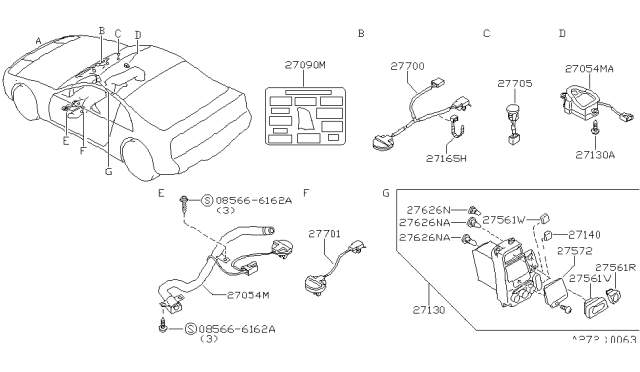 1993 Nissan 300ZX Button-Defroster Diagram for 27566-31P01