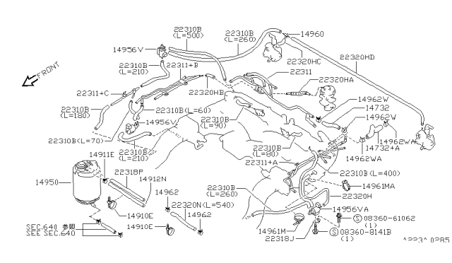 1991 Nissan 300ZX Engine Control Vacuum Piping Diagram 2