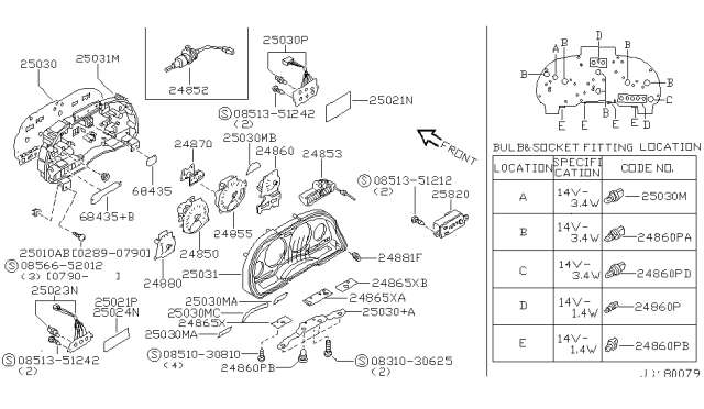 1990 Nissan 300ZX Instrument Meter & Gauge Diagram 4