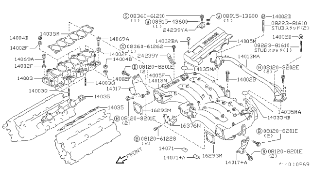 1992 Nissan 300ZX Nut Diagram for 01217-00191