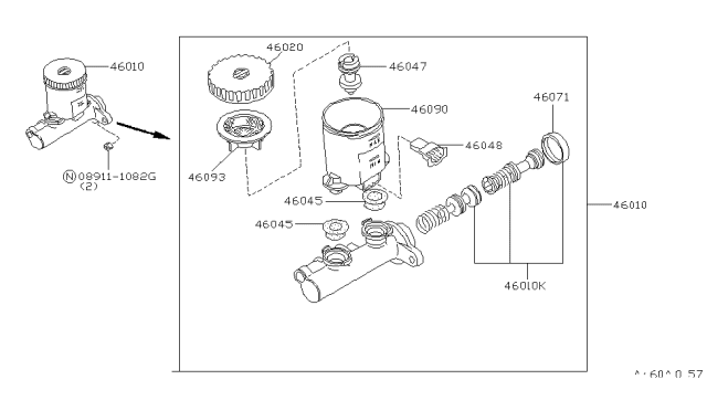 1990 Nissan 300ZX Brake Master Cylinder Diagram 2