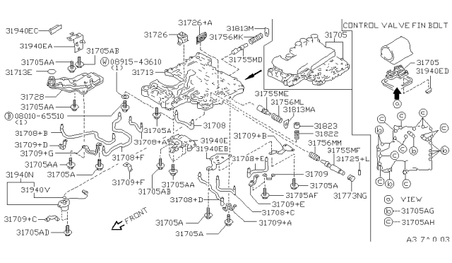 1993 Nissan 300ZX Control Valve (ATM) Diagram 1