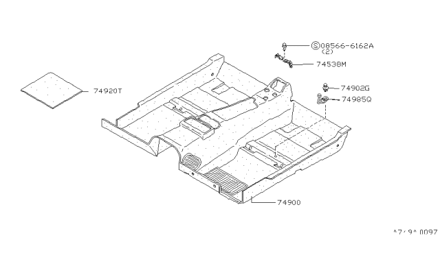 1994 Nissan 300ZX Floor Trimming Diagram 1