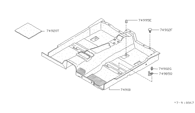 1993 Nissan 300ZX Floor Trimming Diagram 2