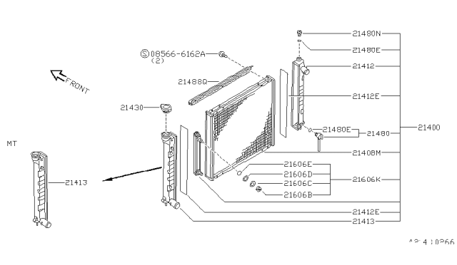 1993 Nissan 300ZX Radiator Assy Diagram for 21410-30P00