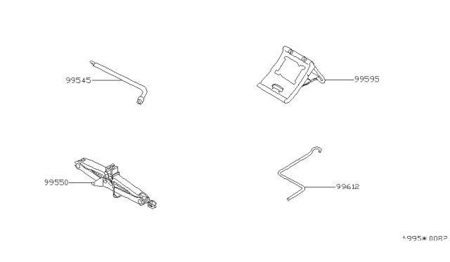 1993 Nissan 300ZX Handle-Jack Handle Diagram for 99553-30P00