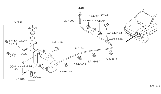 2000 Nissan Xterra Windshield Washer Diagram 1