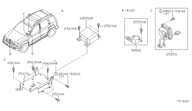 2000 Nissan Xterra Electrical Unit Diagram 2