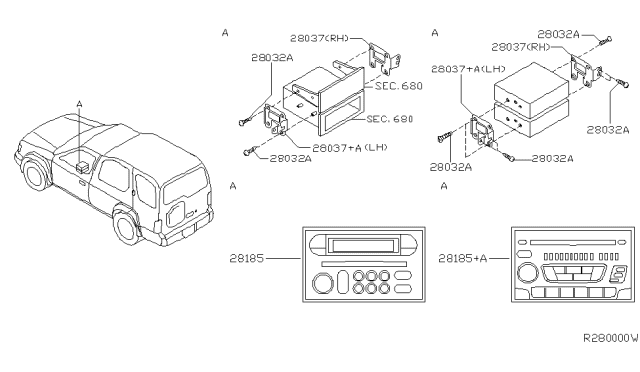 2003 Nissan Xterra Audio & Visual Diagram 2