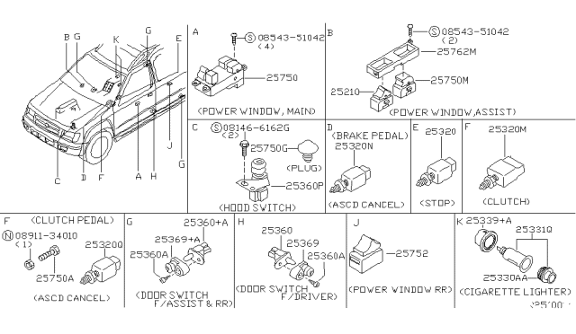 2002 Nissan Xterra Lighter Complete-Cigarette Diagram for 25331-9B915