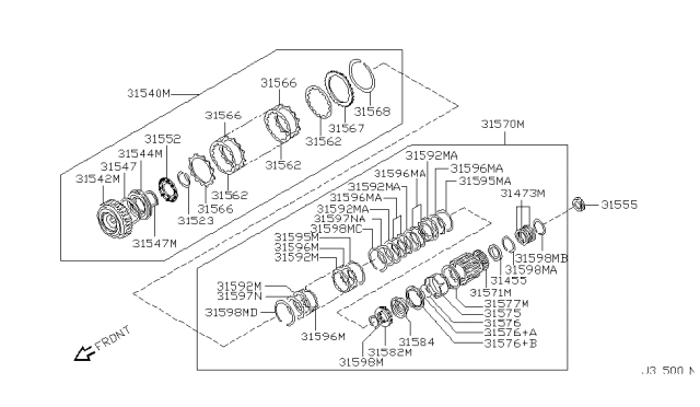 2002 Nissan Xterra Clutch & Band Servo Diagram 3