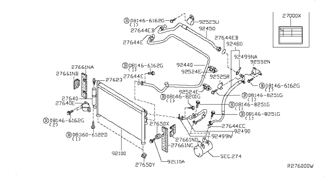 2003 Nissan Xterra Condenser,Liquid Tank & Piping Diagram 4