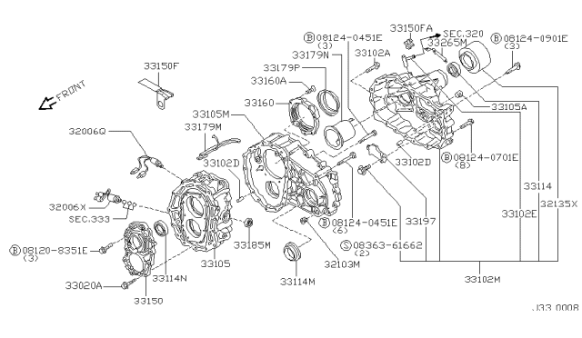 2001 Nissan Xterra Transfer Case Diagram 1