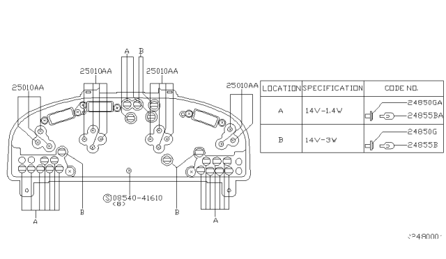 2000 Nissan Xterra Instrument Meter & Gauge Diagram 3