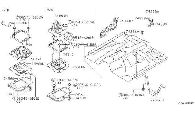 2000 Nissan Xterra Floor Fitting Diagram 1