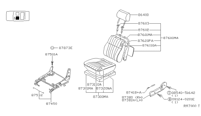 2003 Nissan Xterra Front Seat Diagram 1