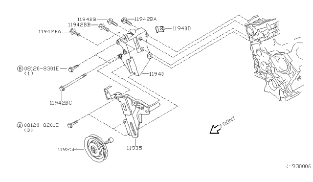 2002 Nissan Xterra Power Steering Pump Mounting Diagram 1