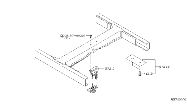 2000 Nissan Xterra Carrier-Spare Tire Diagram for 57210-3S600